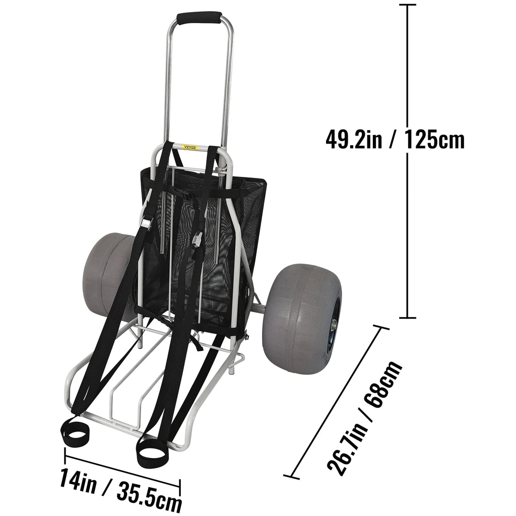 Folding Beach Cart with 12" TPU Balloon Wheels I242