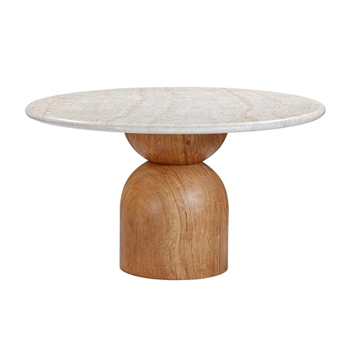 Travertine Concrete Round Dining Table H37645