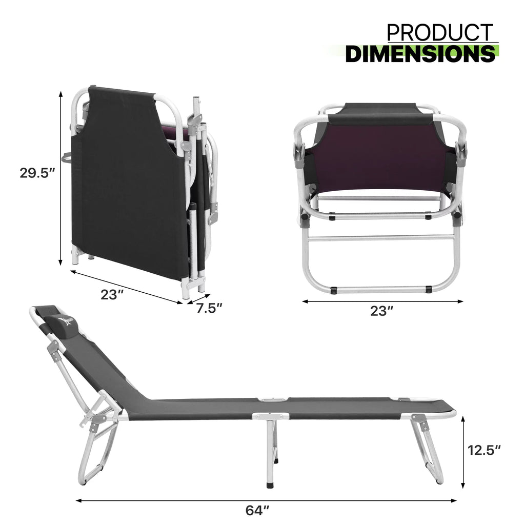 Black Portable Folding Camping Cot with Carry Bag K8853
