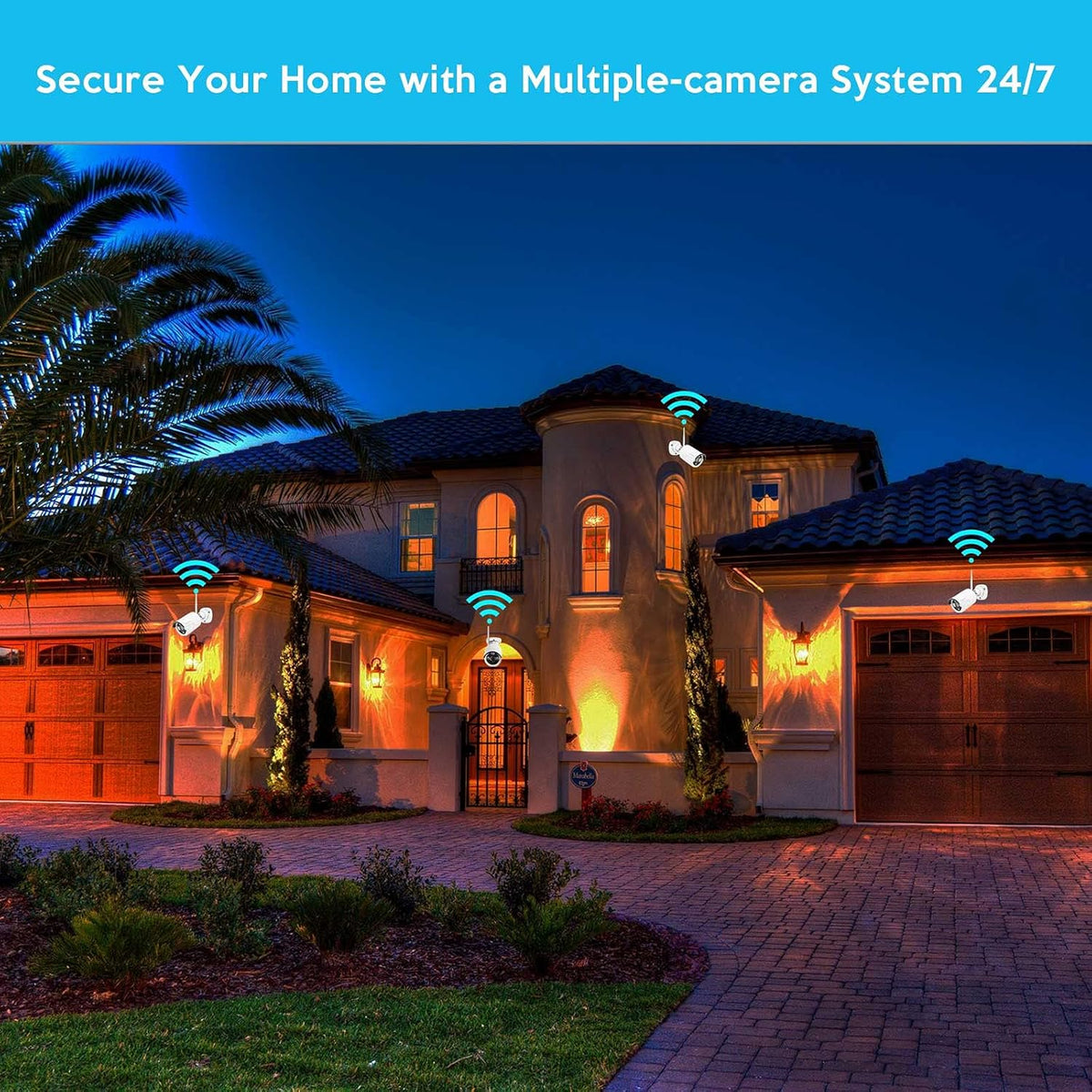 3MP Wireless Home Security Camera System with 4x 3MP Outdoor Cameras V470013