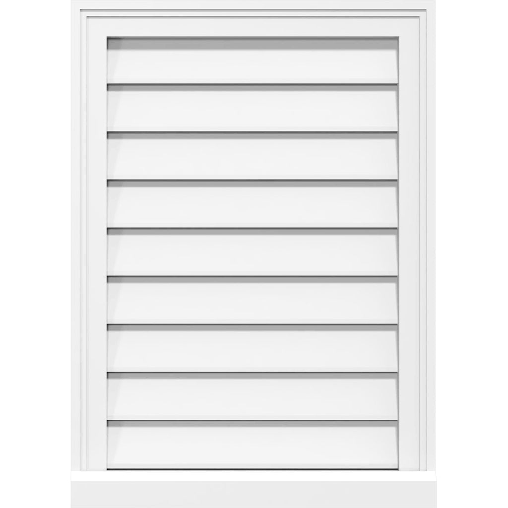 22x22W x 42x22H Vertical Surface Mount PVC Gable Vent with Brickmould K13188