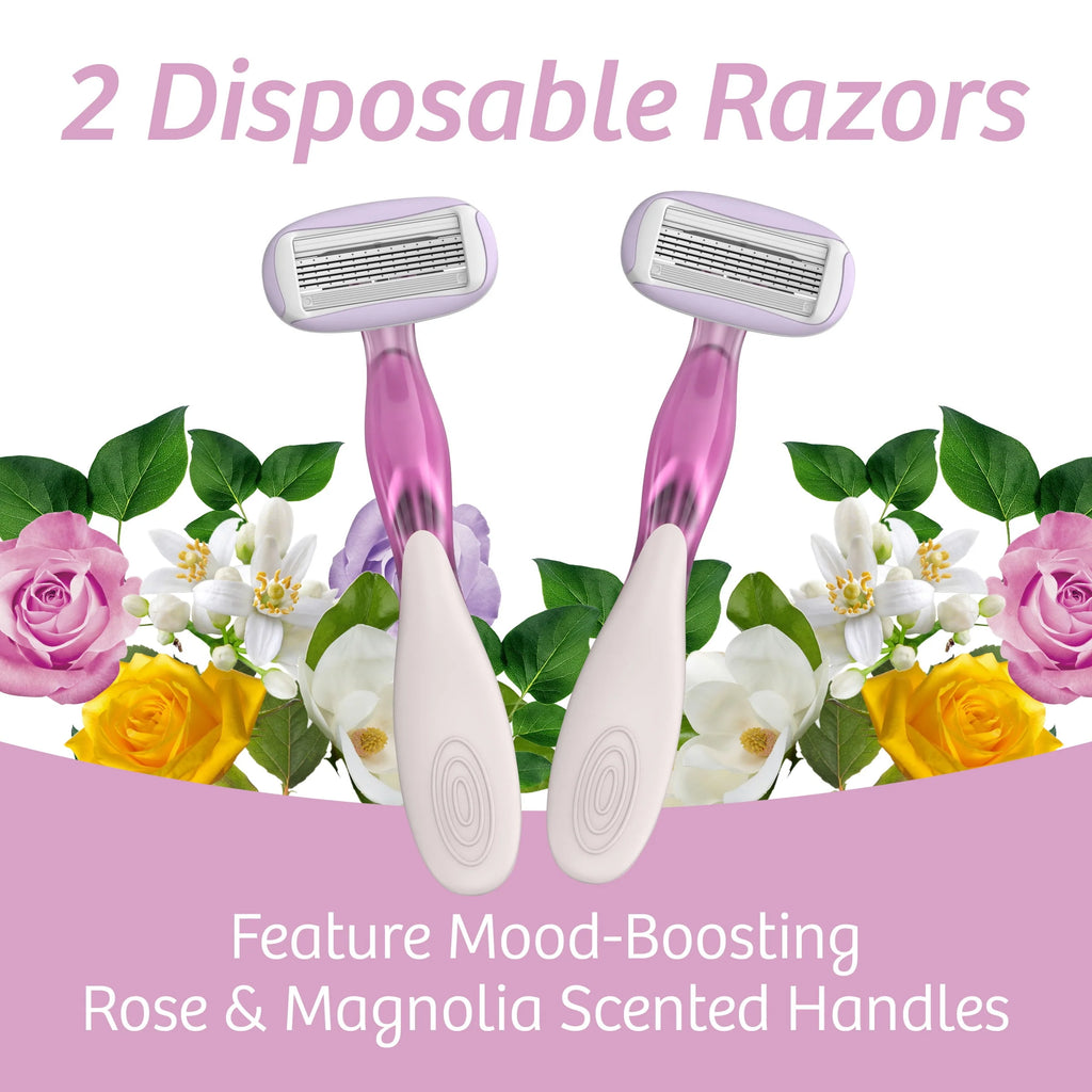 2 Count 5-Blade Scented Disposable Razors S3613