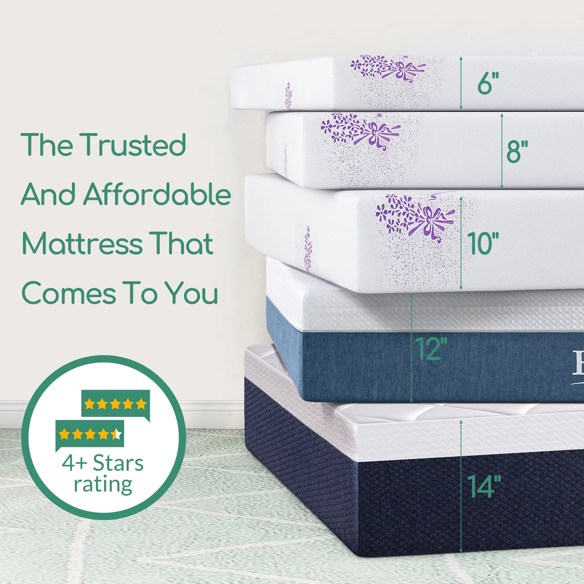 6 inch Gel Memory Foam Twin Mattress P6072