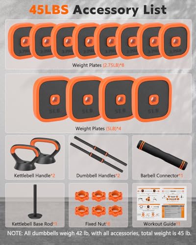 Adjustable Dumbbells Set 45/65/85 lbs F394