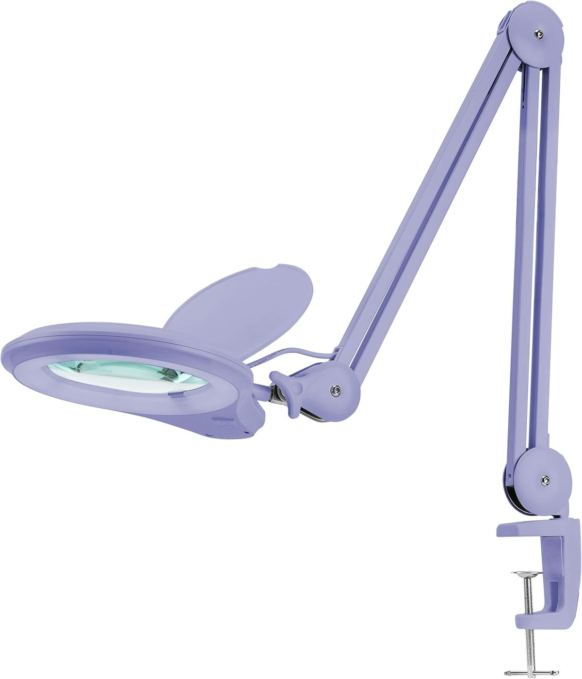 White 5 Inches Diameter Lens LED Magnifying Lamp with Clamp O58768