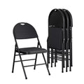 Black Fabric Padded Metal Folding Chair 4-Pack R1131