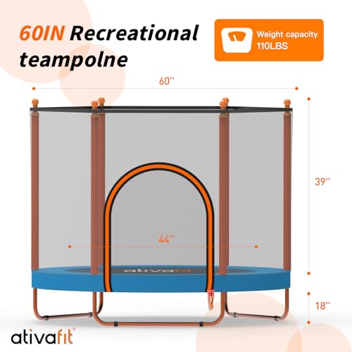 60'' Rebounder Trampoline with Safety Enclosure Net O242