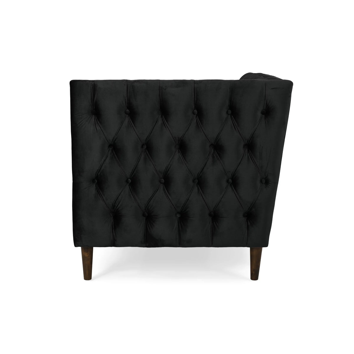 Black Velvet Sectional Sofa with Storage Chaise Q272449