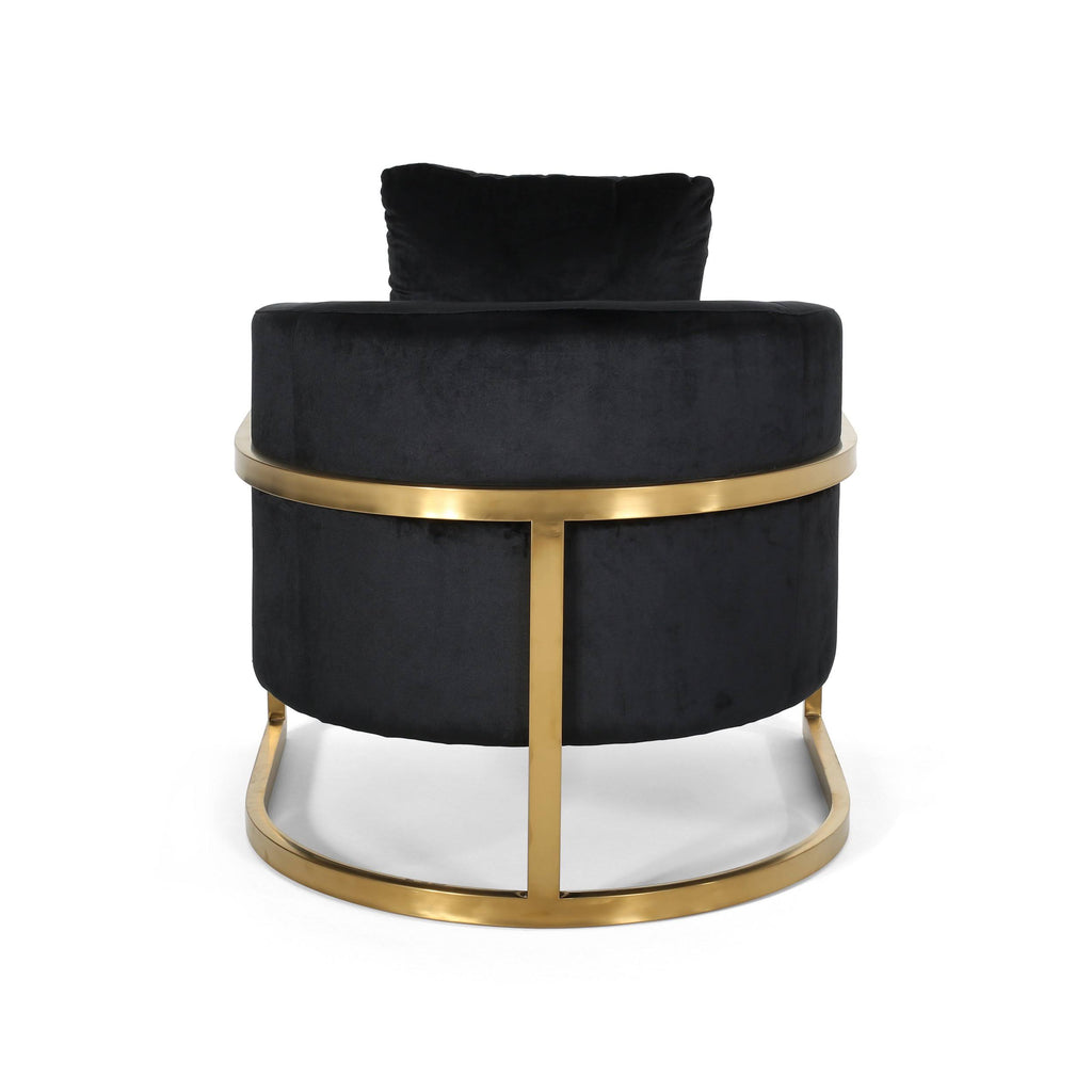 Emerald Velvet Armchair with Stainless Steel Frame L963522