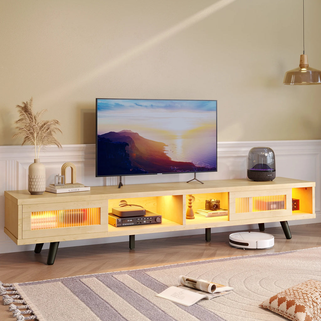 70 LED TV Stand with Sliding Glass Door L9630