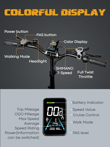20.8Ah Removable Battery 750W Motor 7 Speed 20 x 4.0 Fat Tire Electric Bike Z6598