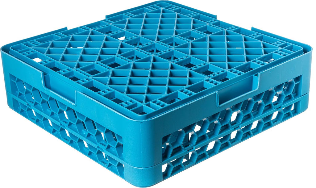 16 Compartment Glass Rack with 1 Extender, Blue (Pack of 4) A453