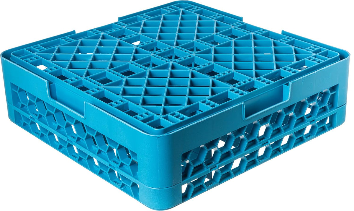 16 Compartment Glass Rack with 1 Extender, Blue (Pack of 4) A453