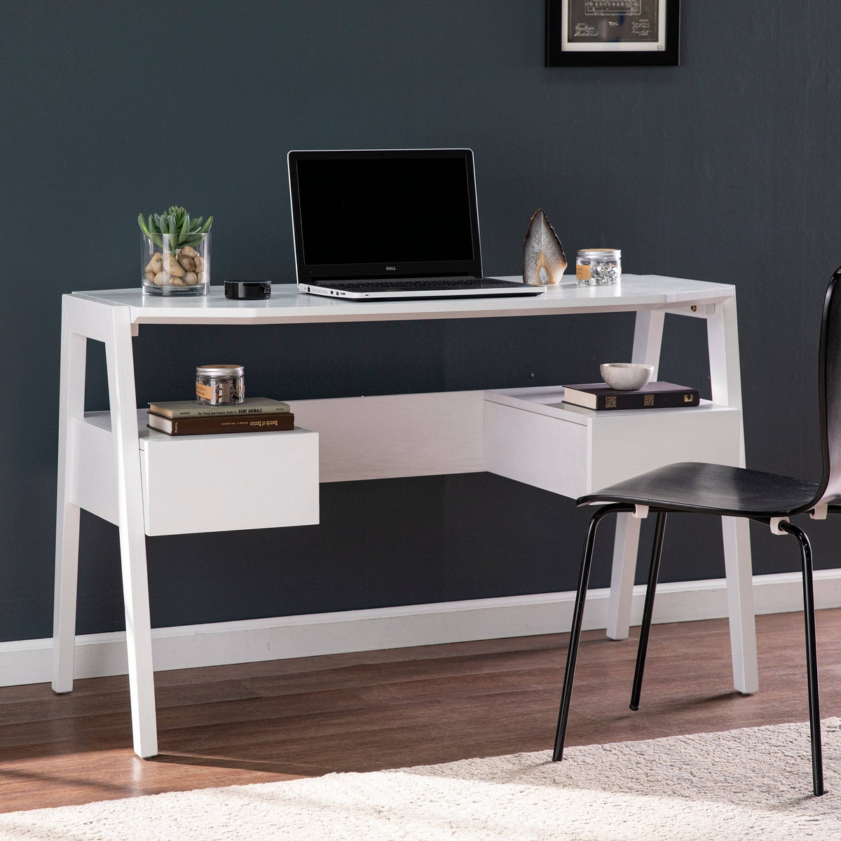 White Writing Desk with Storage L752746
