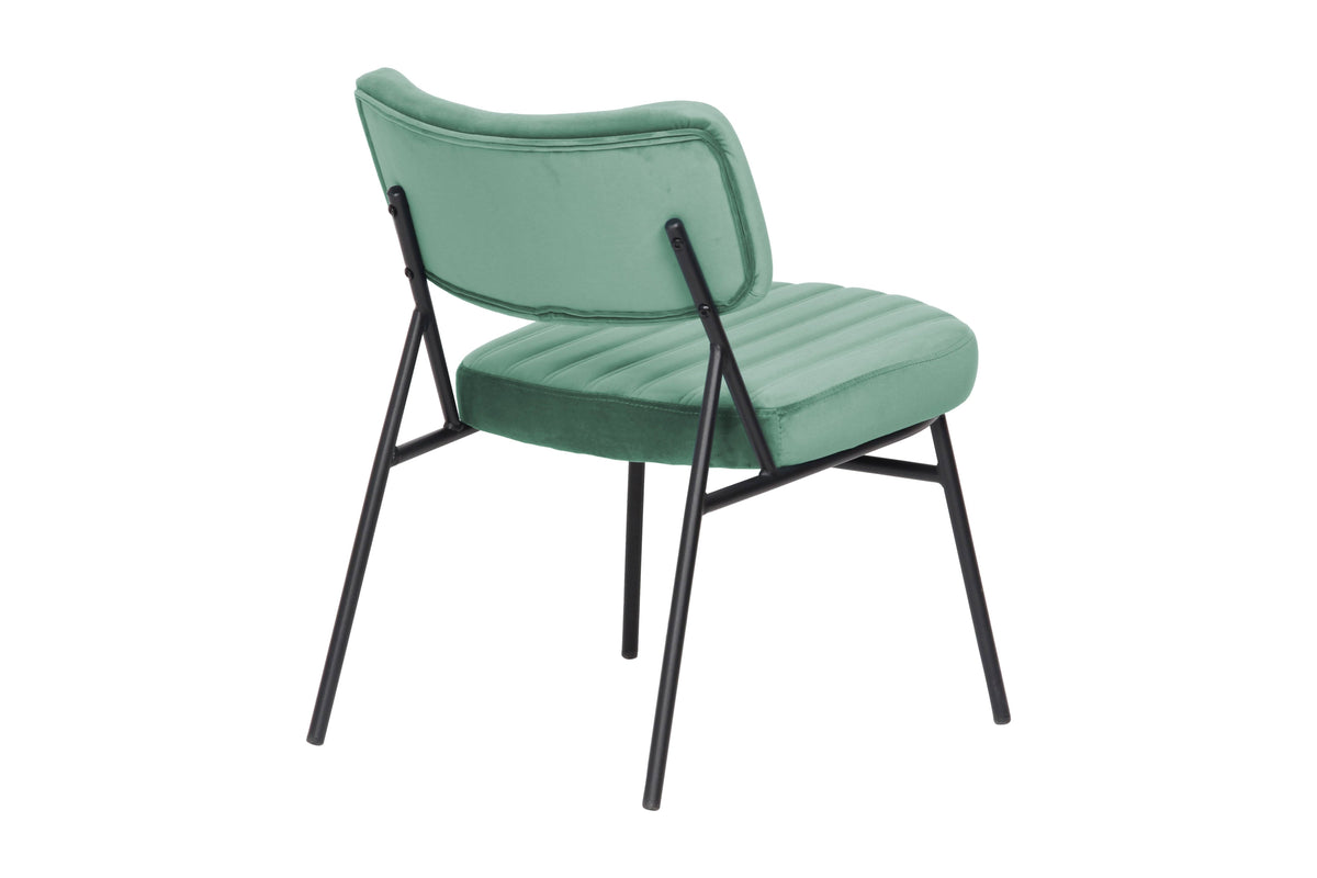 Turquoise Velvet Accent Chair with Metal Frame, Set of 2 L63687