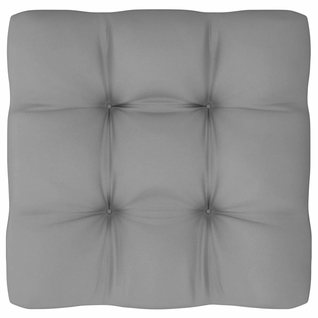 11 Piece Gray Cushioned Pinewood Sectional Outdoor Furniture Set F744