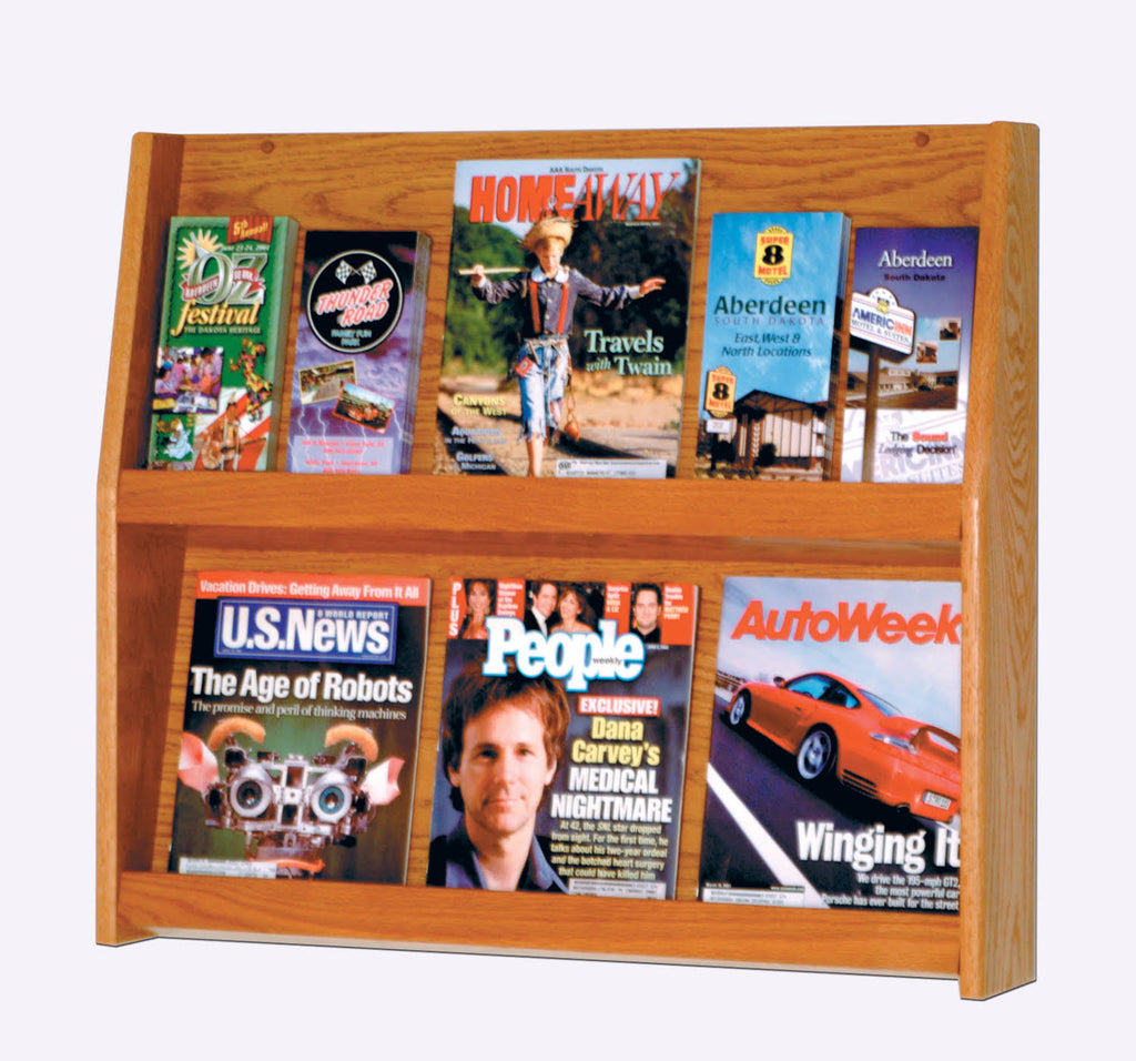 Wooden Mallet Medium Oak 12 Pocket Literature Display Y474418