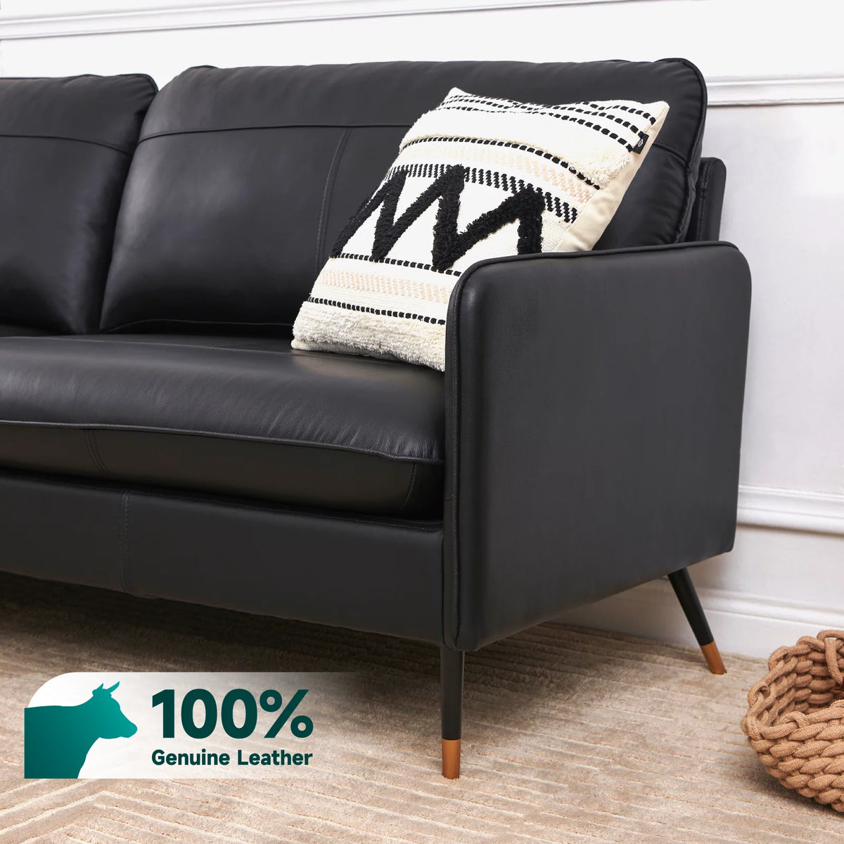 79" Genuine Leather 3 Seater Sofa S4822