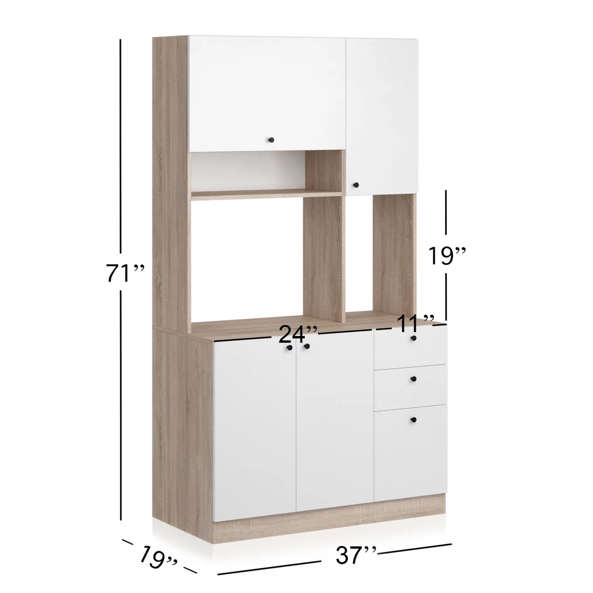 White Pantry Kitchen Storage Cabinet N987098