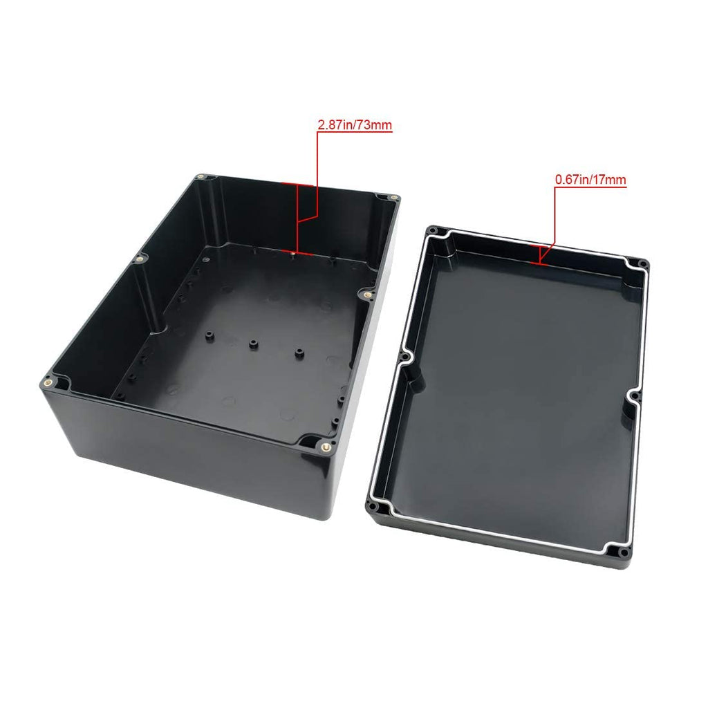 ABS Plastic Electrical Project Case Power Junction Box Black 10.4 x 7.2 x 3.7 Pack of 1 E102775