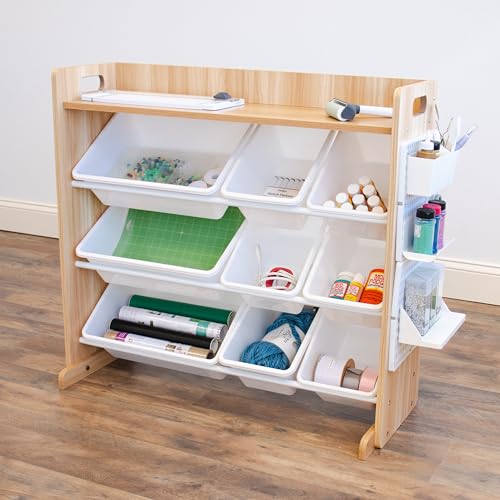 Natural White Toy Storage Organizer with 9 Bins I8712