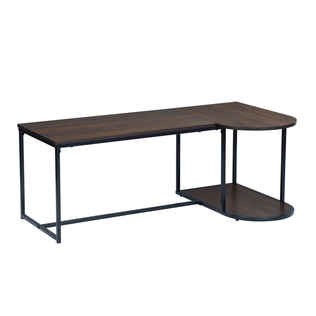 47.2'' Rectangular Wood Grain Top Coffee Table with Metal Frame X930