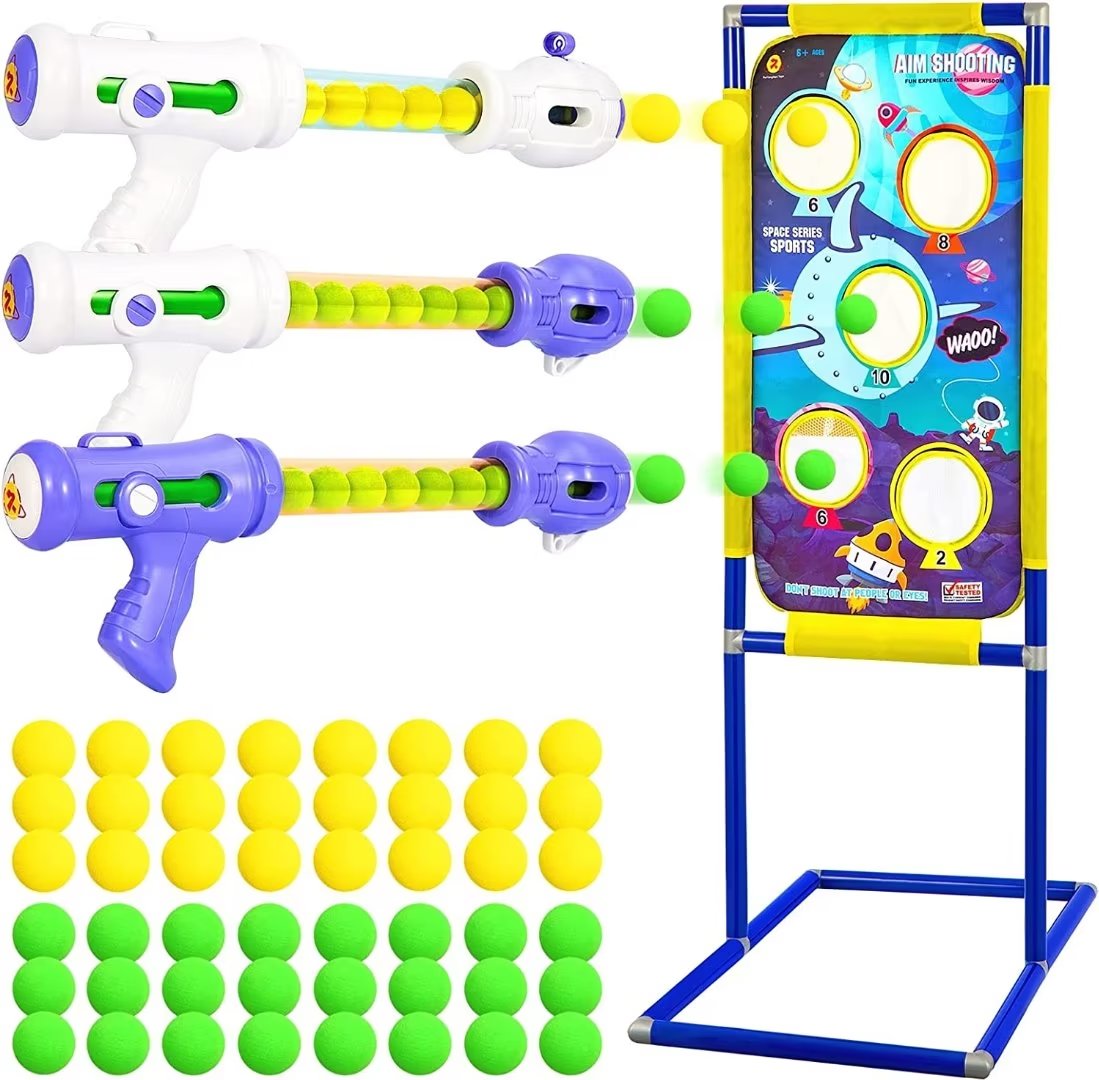 3 Packs Foam Ball Air Toy Guns with Shooting Target 48 Foam Balls P1250
