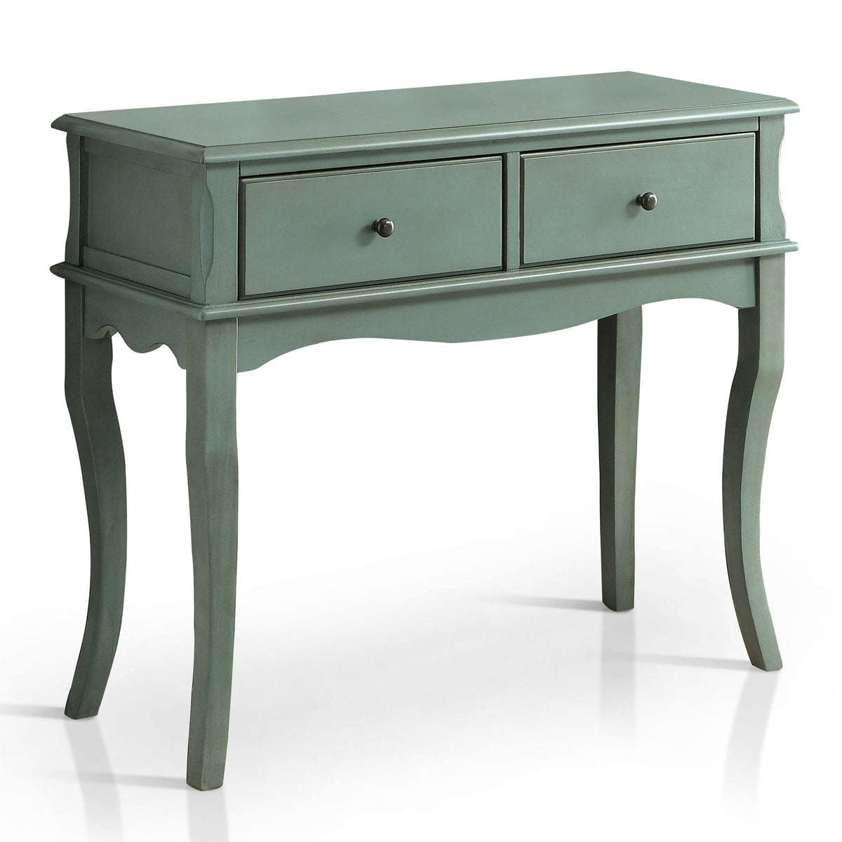 Antique Teal 2 Drawer Cabinet Z284