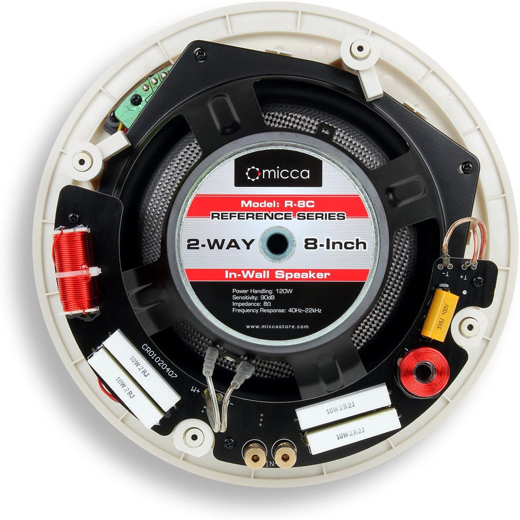 White 8 Inch 2-Way in Ceiling in Wall Speaker C55105