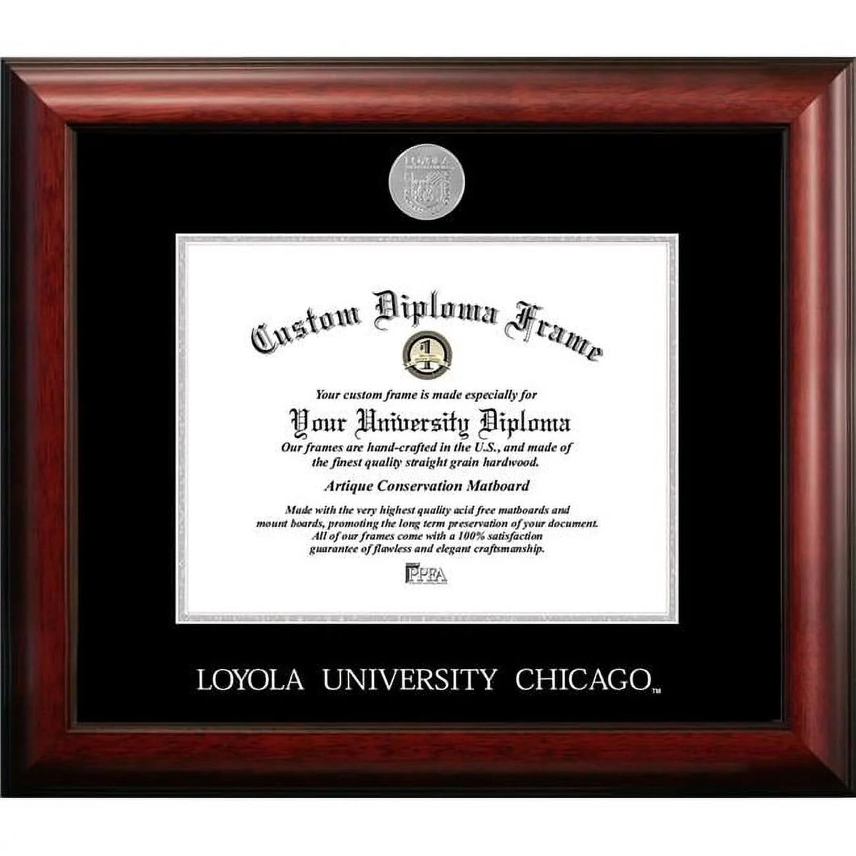 11 x 8.5 in. Silver Embossed Diploma Frame P580
