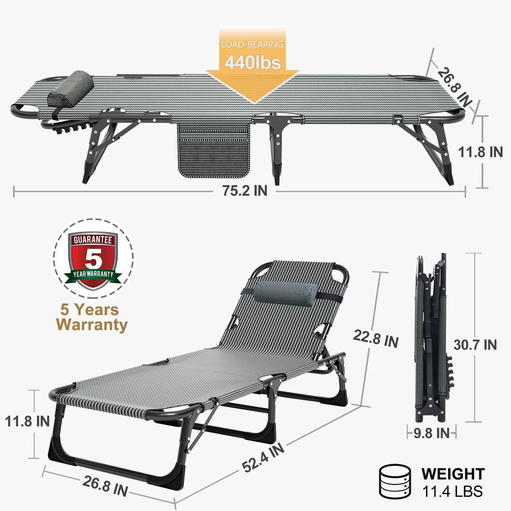 Camping Cot with Mattress and Pillow P7392