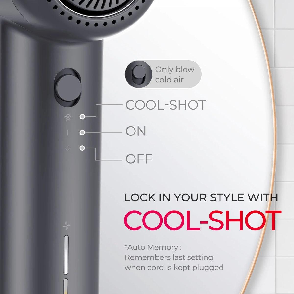 1500W High Speed Ionic Hair Dryer with Smoothing Nozzle J7355