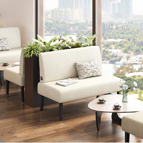 Beige Corduroy Armless Loveseat Futon I193