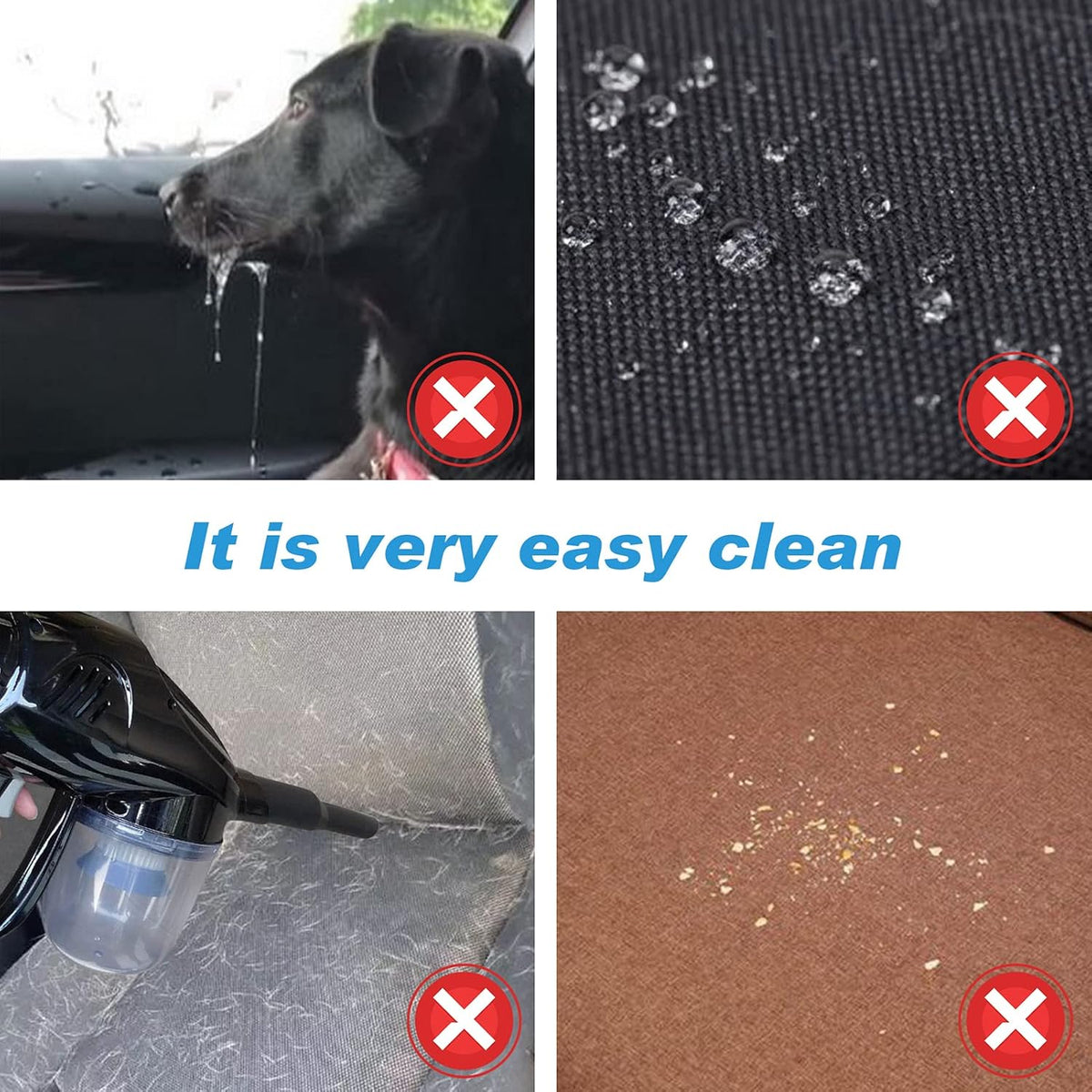 Large Foldable Waterproof Backseat Dog Car Seat Cover, Pack of 2 P392