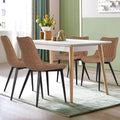 Brown Leather Dining Chairs Set of 4 O93945