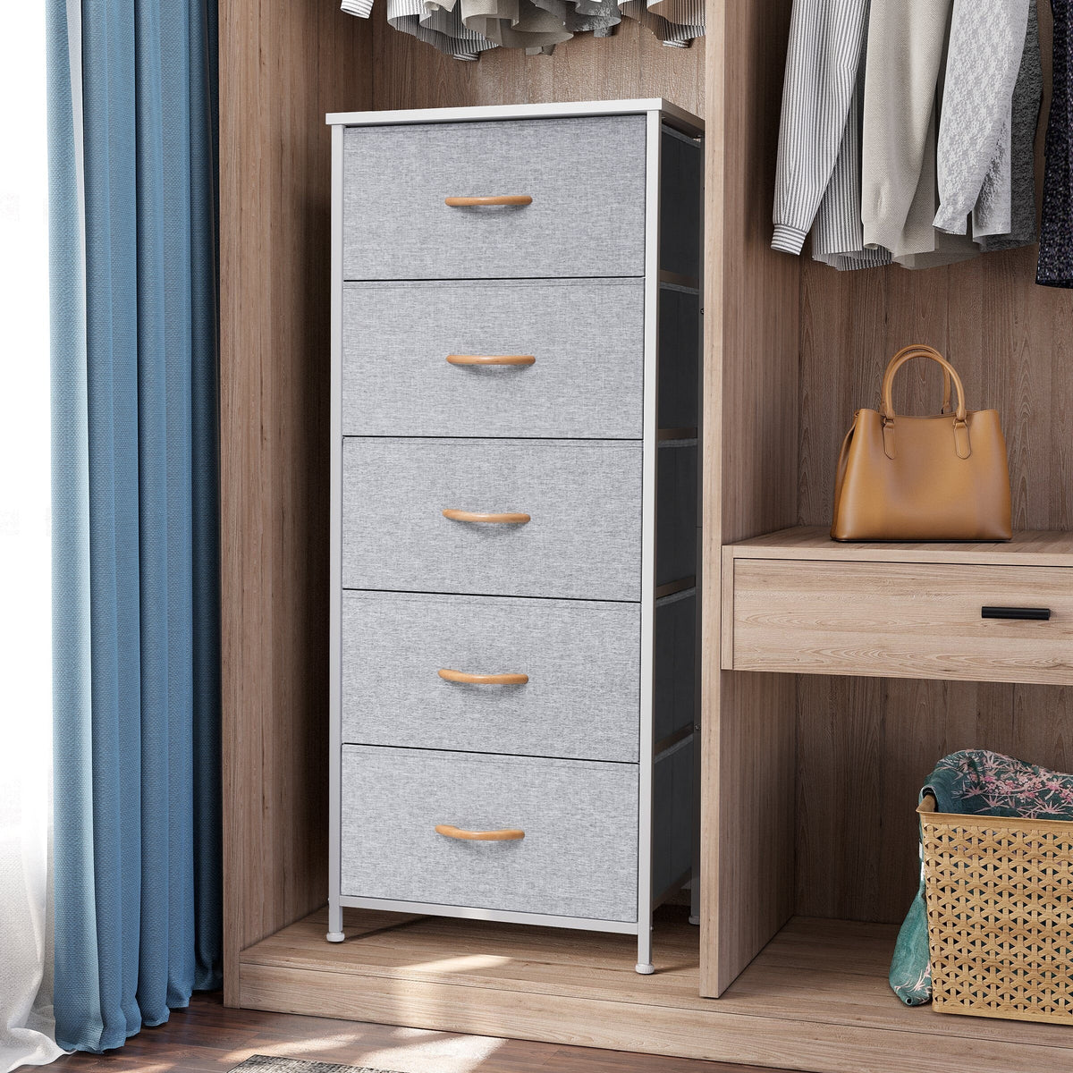 5 Drawer Fabric Dresser E437262