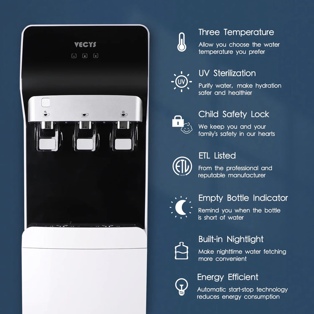 3 or 5 Gallon Bottom Loading Hot and Cold Water Dispenser U3524