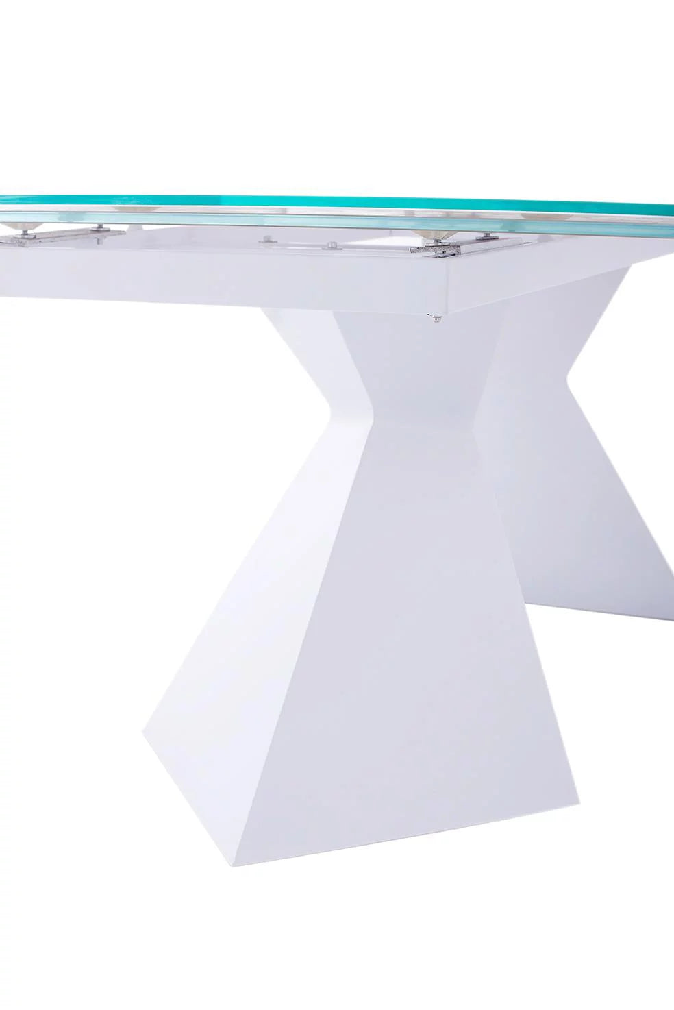 White Extendable Glass Dining Table C640228