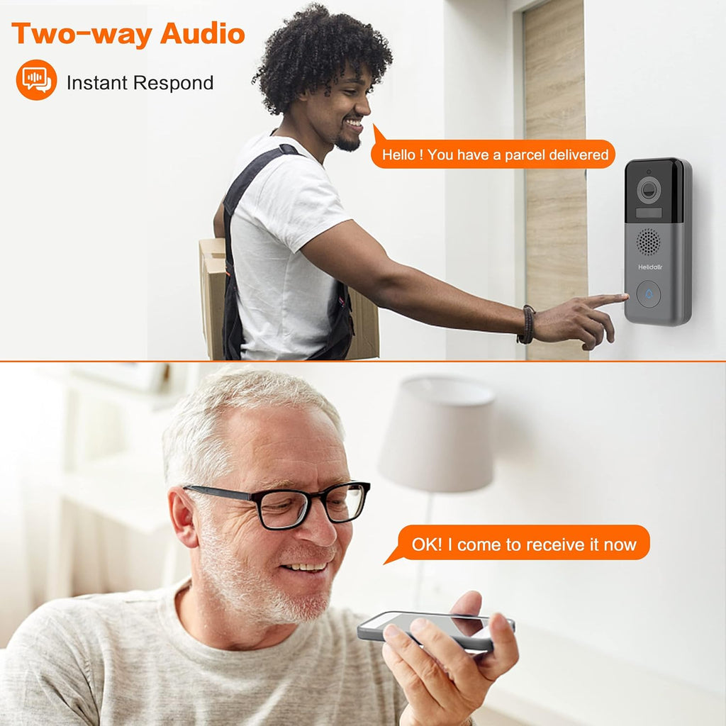 2K Wireless Video Doorbell Camera with Night Vision E698511
