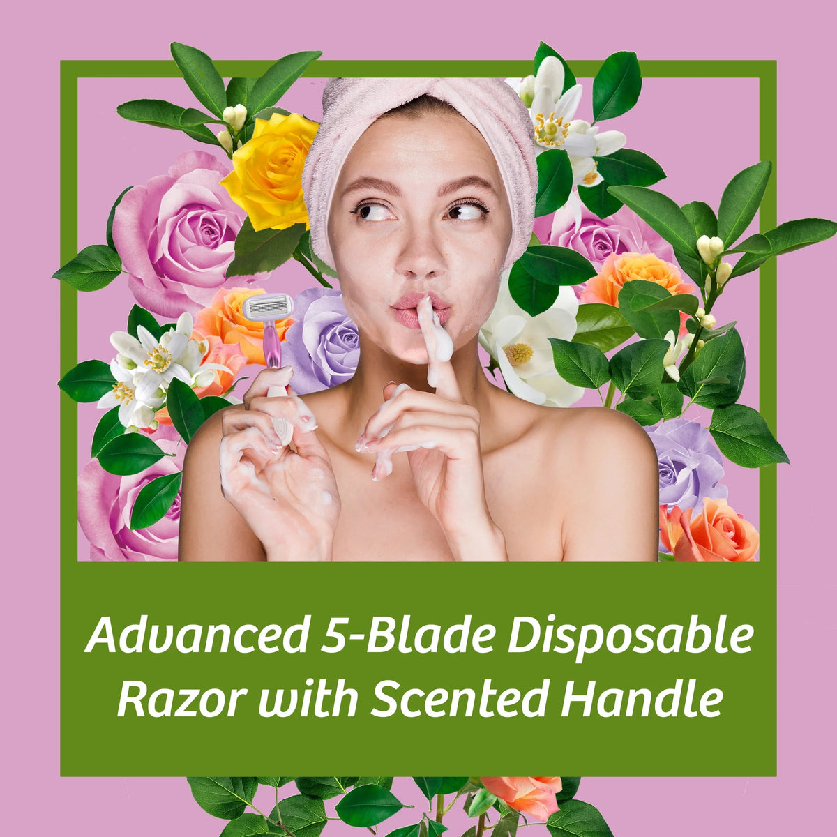 2 Count 5-Blade Scented Disposable Razors S3613