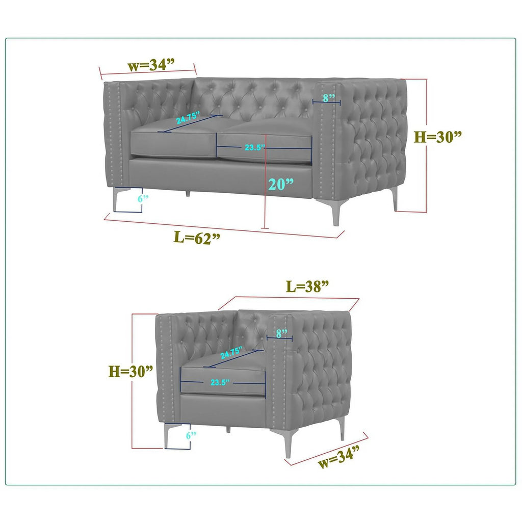 Orange Velvet Loveseat and Chair Set Z45085