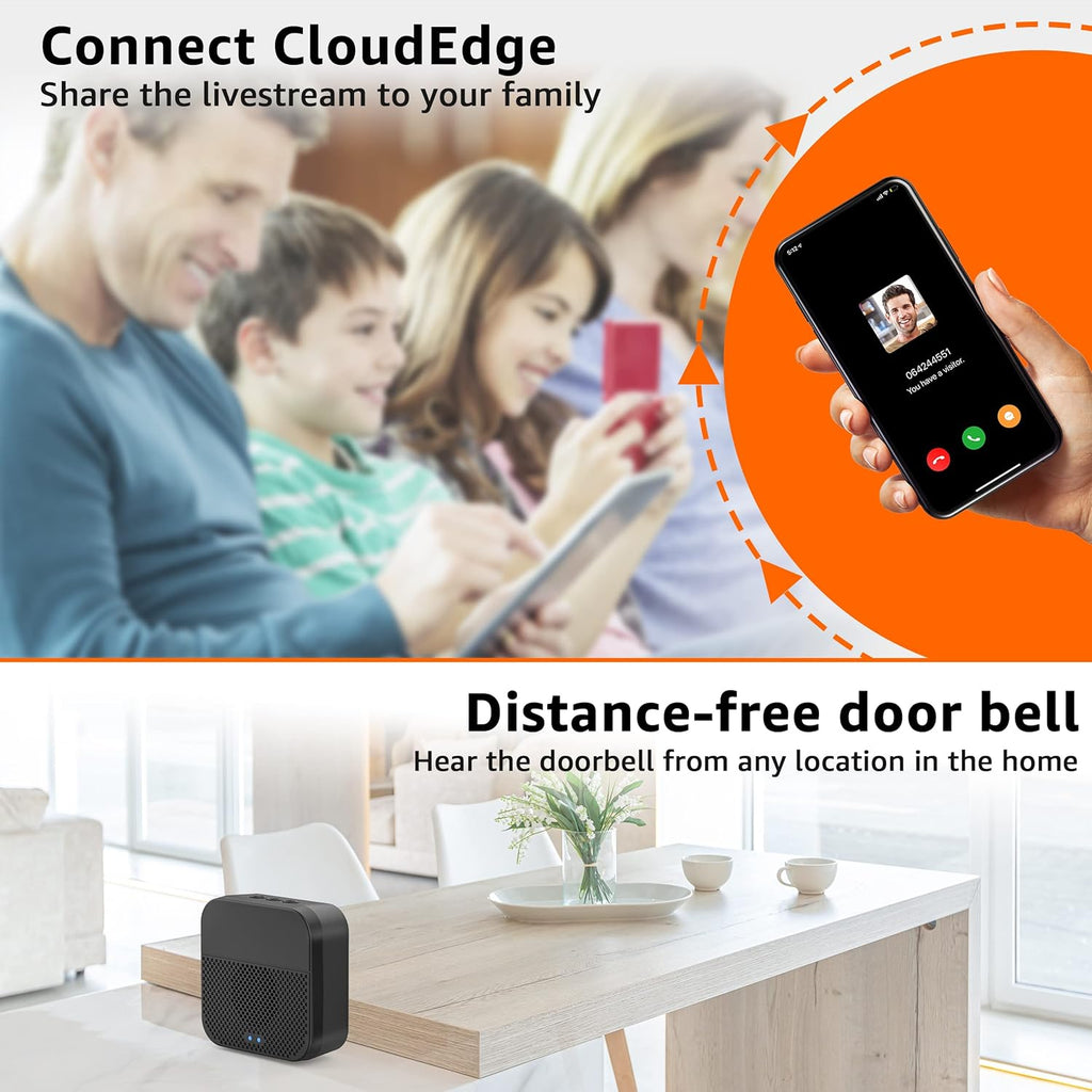 2K Wireless Video Doorbell Camera with Night Vision E698511