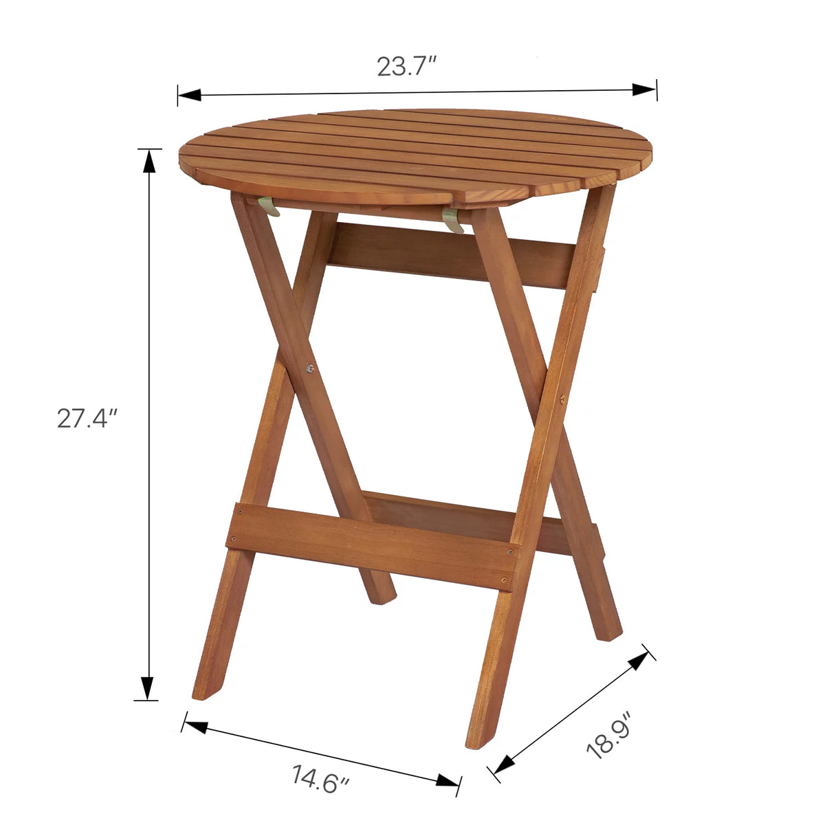 Wood 3 Pieces Foldable Patio Coffee Table and Stools Set B153