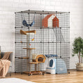 Large Cat Cage Indoor DIY Cat Playpen Detachable Metal Wire Kennels Crate F87364