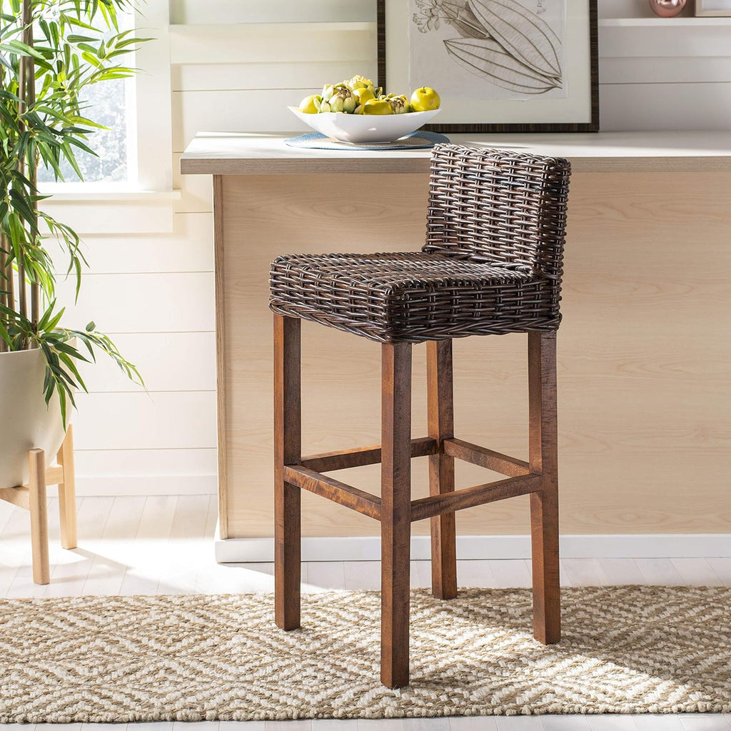Cappuccino Wicker Bar Stool D754