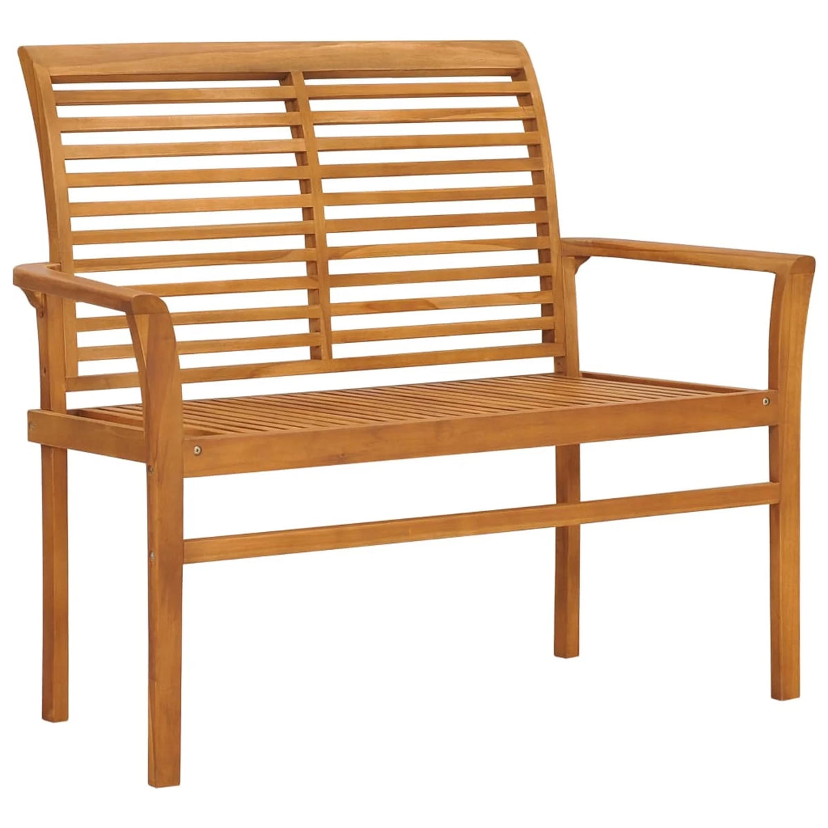 Beige Cushion Teak Wood Patio Bench E971