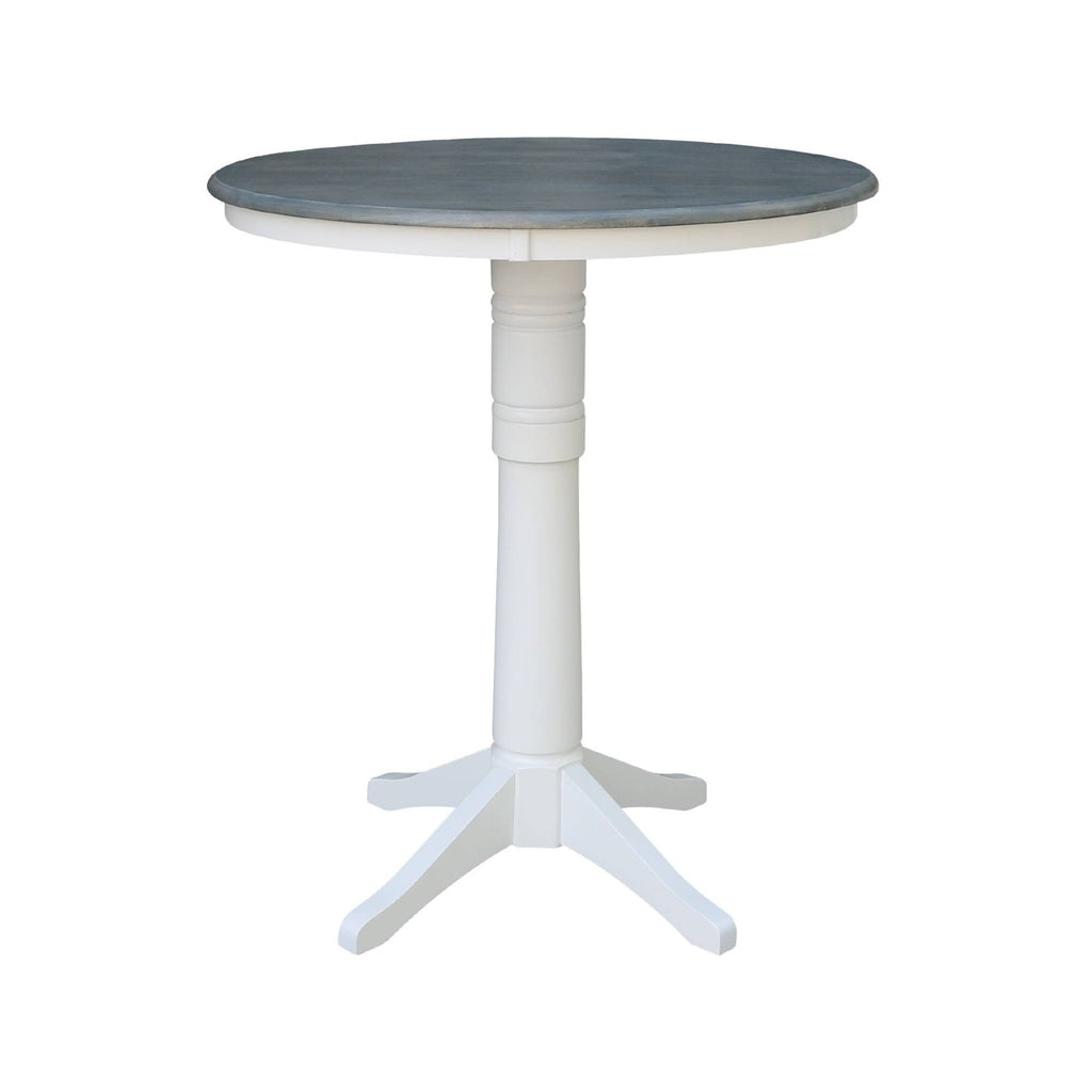 White/Heather Gray Round Top Pedestal Table P1542