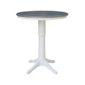 White/Heather Gray Round Top Pedestal Table P1542