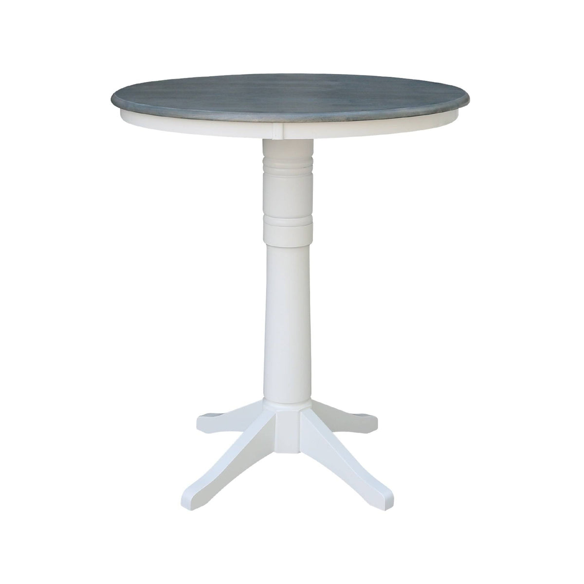 White/Heather Gray Round Top Pedestal Table P1542