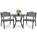 3 Piece Aluminum Patio Bistro Set with Umbrella Hole Z7701